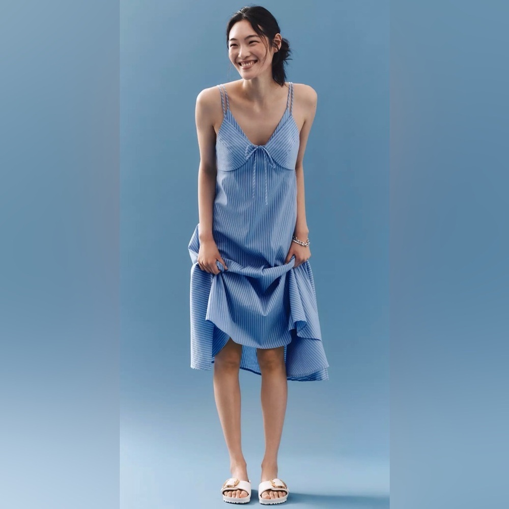 NWT En Saison Lilith Handkerchief-Hem Midi Dress Medium - Picture 4 of 11